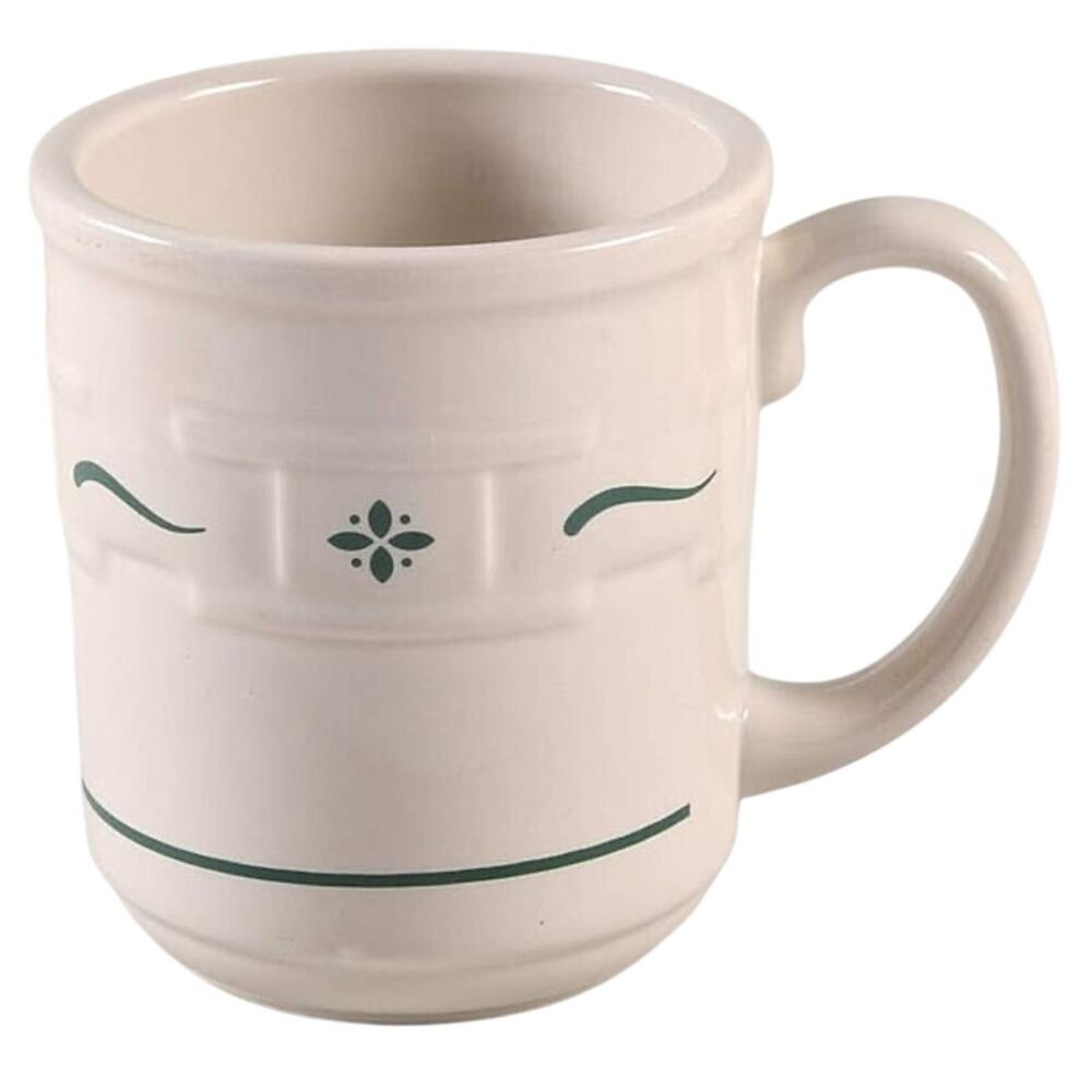 Longaberger Pottery Woven Traditions Heritage Green Mug